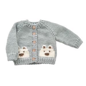 Bear Cardigan-Bowie Grey