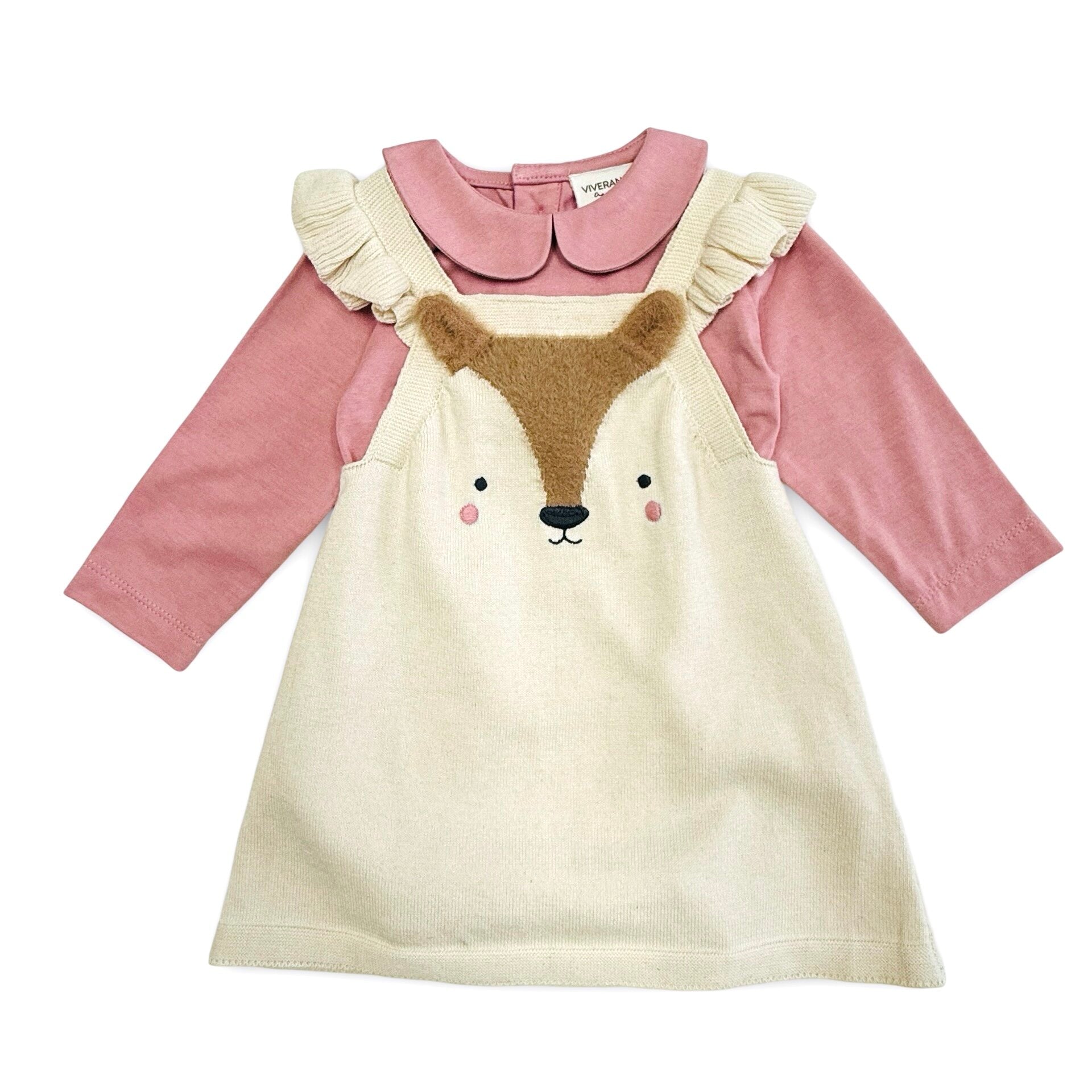 Fox Knit Baby Tunic Dress Set