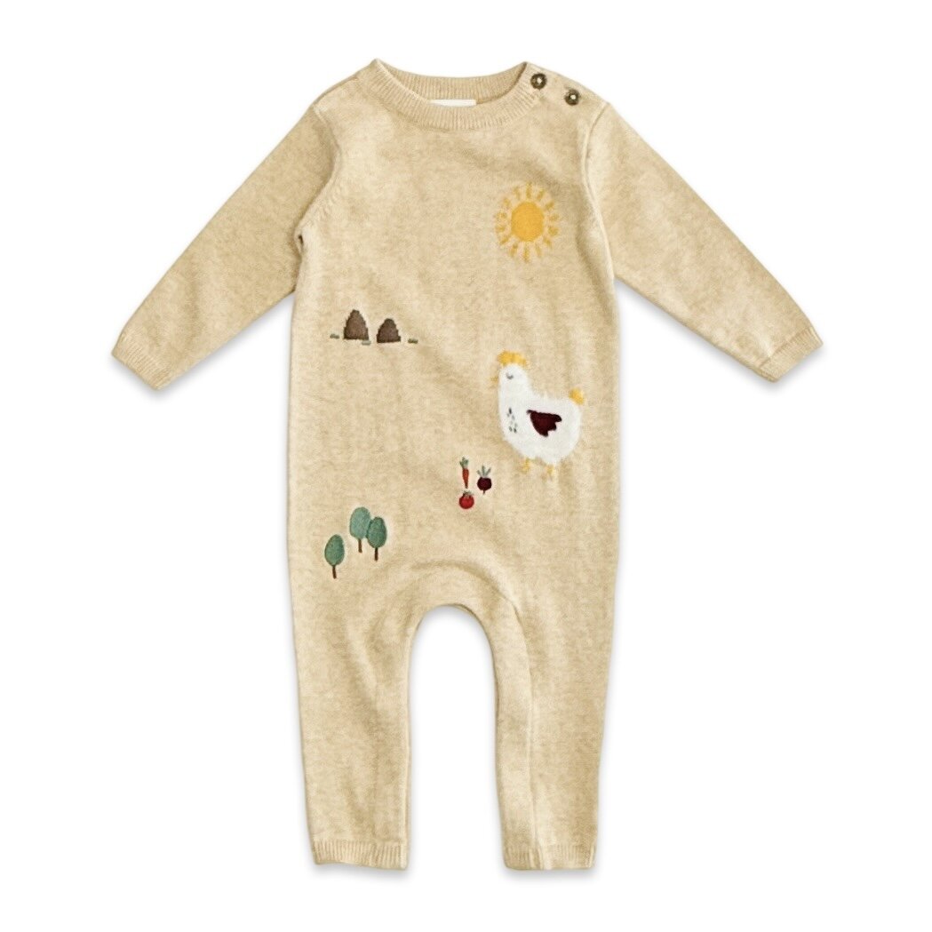 Chicken Farm Knit Jumpsuit -Oat Heather