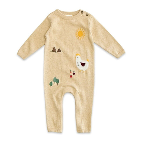 Chicken Farm Knit Jumpsuit -Oat Heather