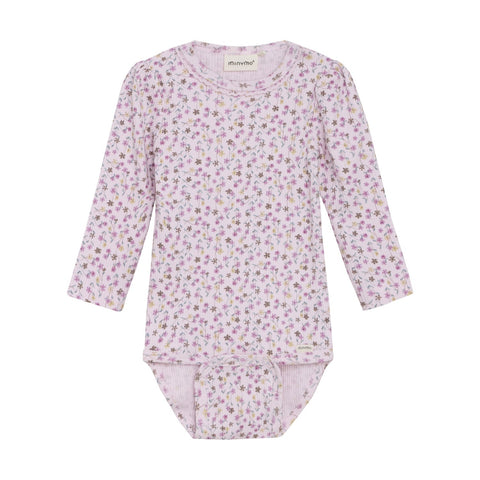 L/S Onesie-Purple Floral