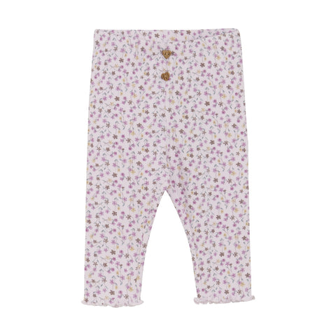 Rib Legging-Purple Floral