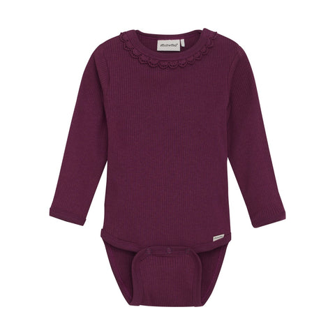 Rib Onesie-Raspberry