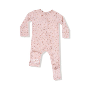 Carrie Floral Pink 2-Way Zipper Romper