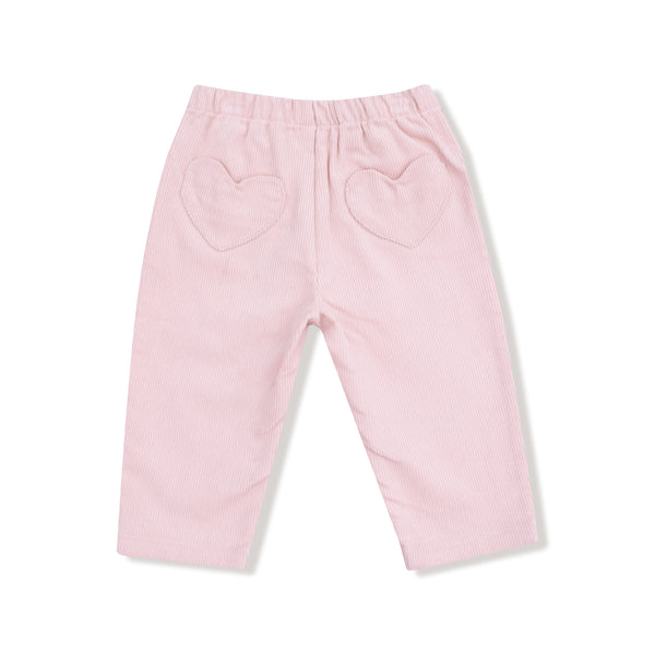 Cord Pant W/ Heart Pockets- Veiled Pink