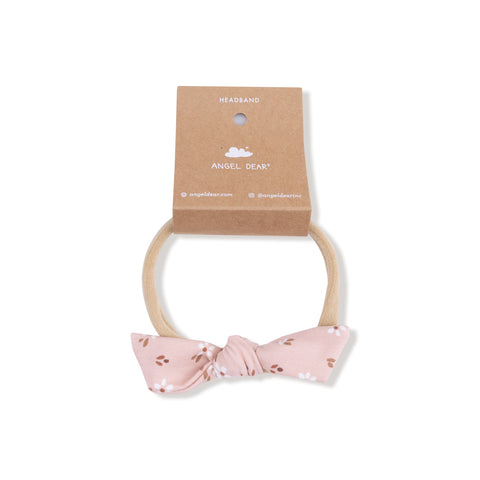 Carrie Floral Pink Bamboo Bow with Nylon Headband