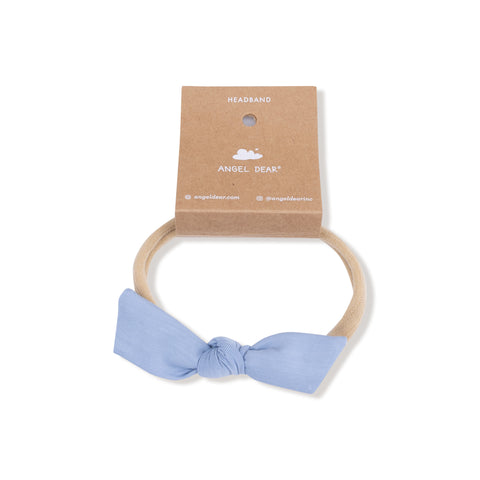 Solid Soft Chambray Bow W/ Nylon Headband