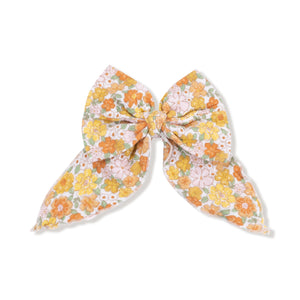 Sweet Amber Floral - Bow Clip