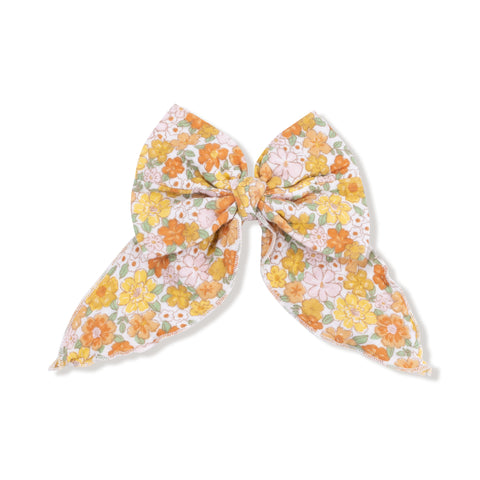 Sweet Amber Floral - Bow Clip