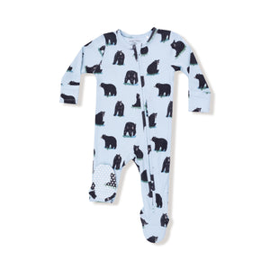 Black Bears Zipper Footie