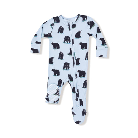 Black Bears Zipper Footie