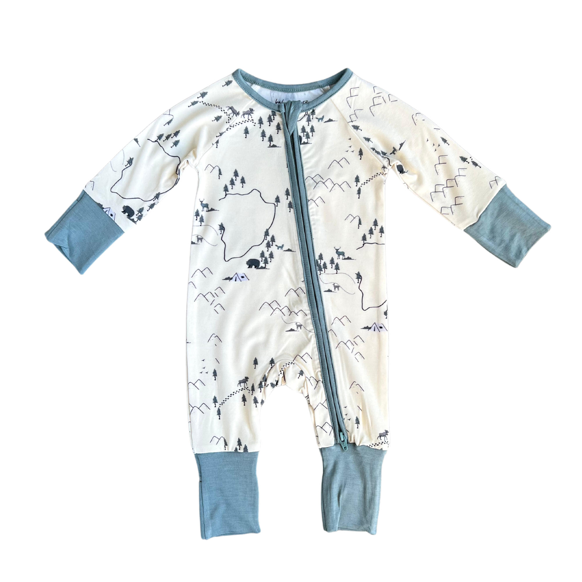 Footless Romper - Woodland Map