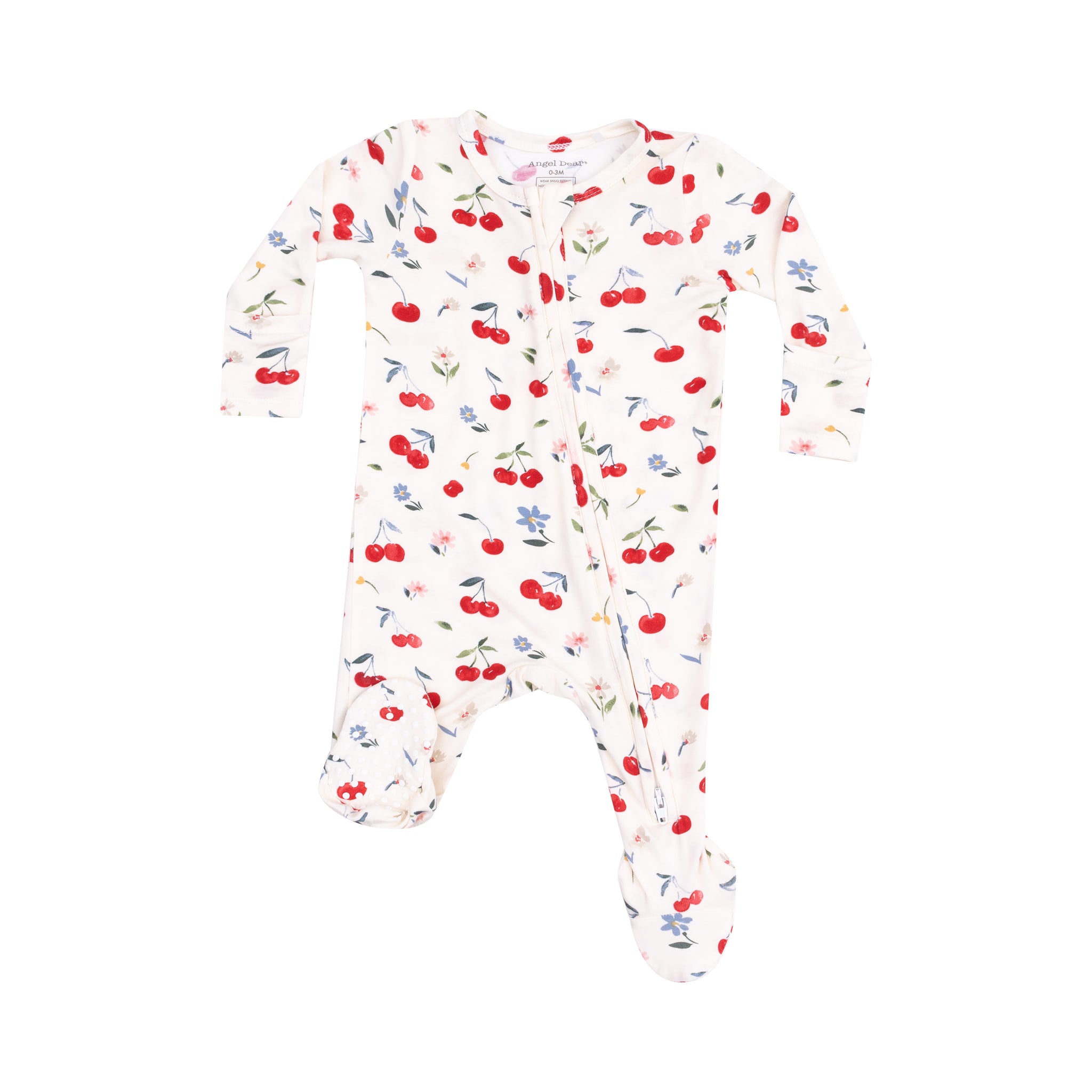Watercolor Cherries Zipper Footie
