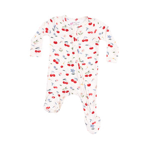 Watercolor Cherries Zipper Footie