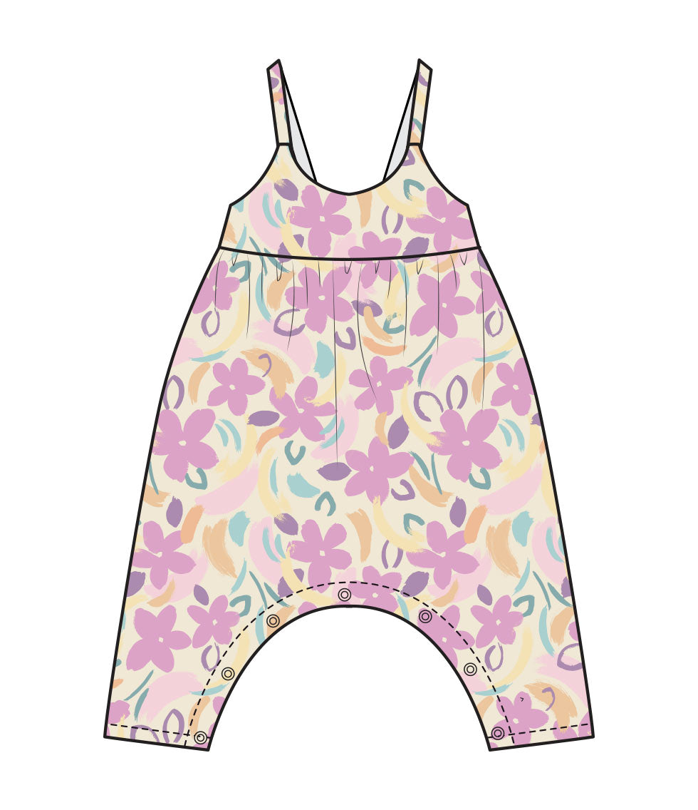 Painty Daisy Tie Back Romper