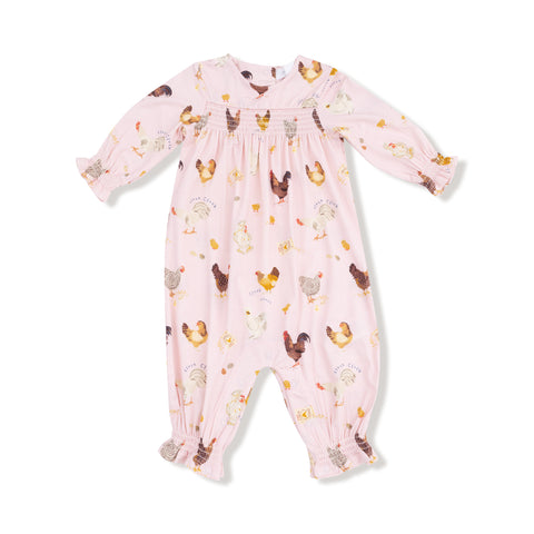 Ruffle Sleeve Romper-Collector Chickens