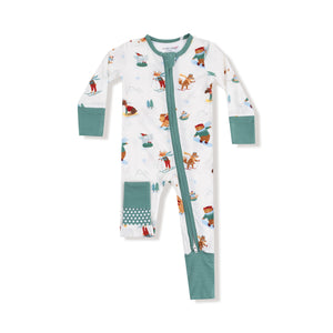 Winter Animal Sports 2-Way Zipper Romper