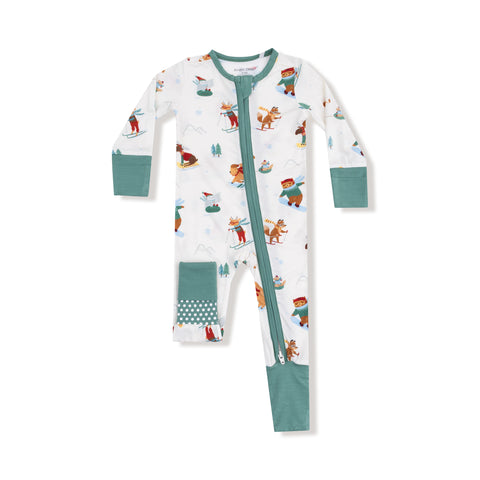 Winter Animal Sports 2-Way Zipper Romper