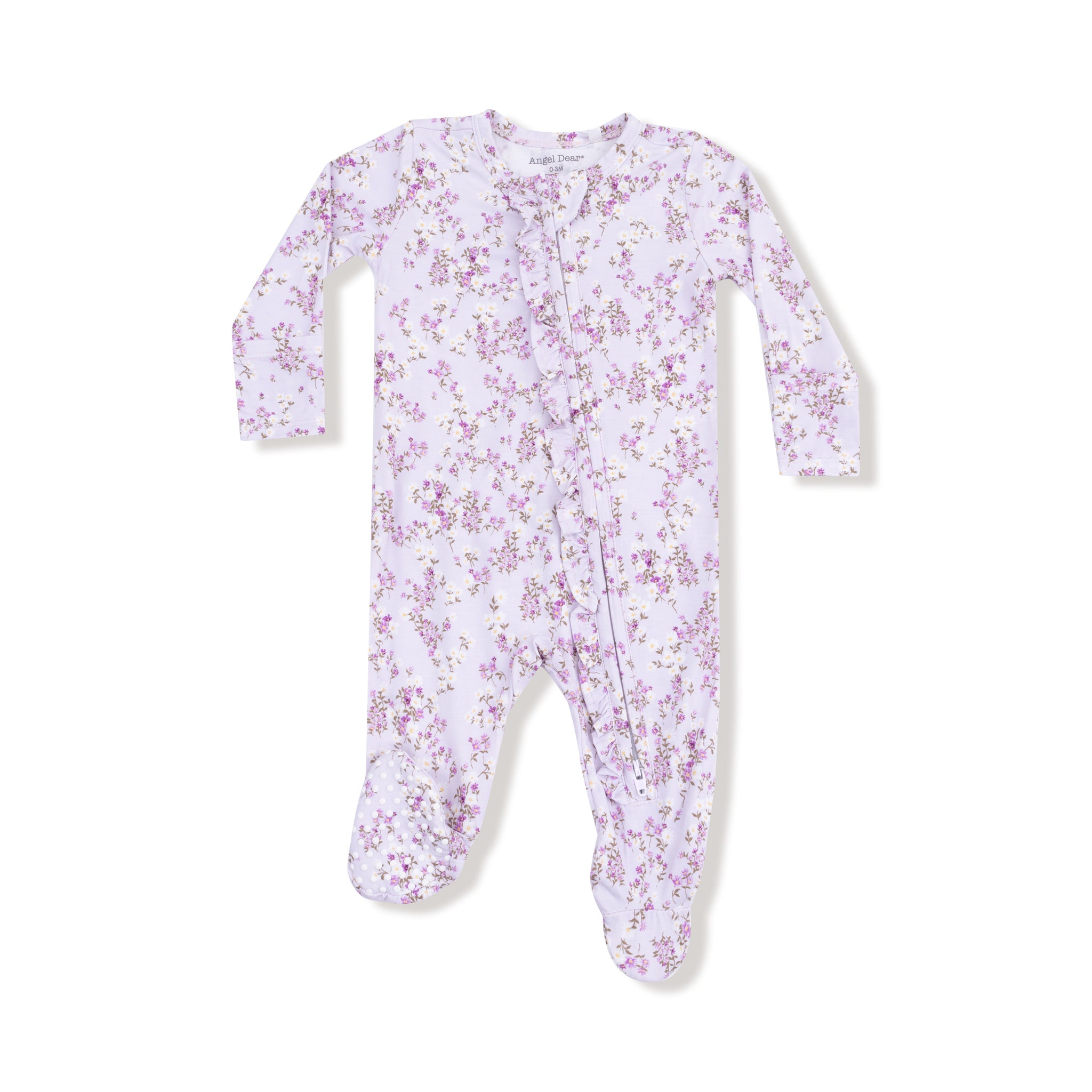 Sweet Dream Florals Ruffle Zipper Footie
