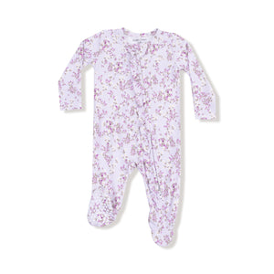 Sweet Dream Florals Ruffle Zipper Footie