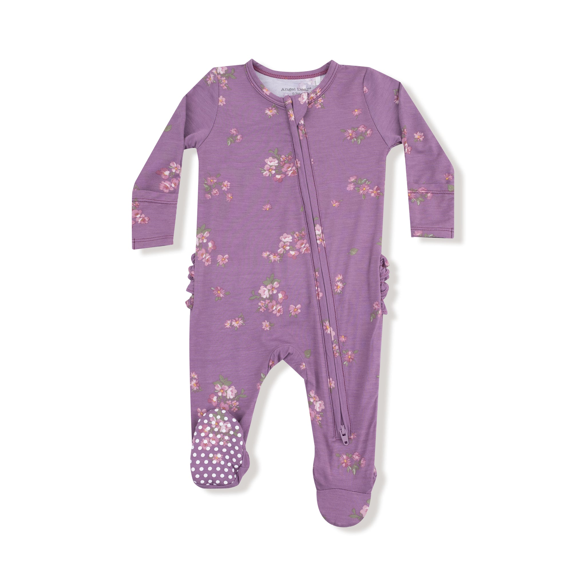 Woodsorrel Ruffle Zipper Footie
