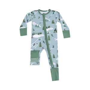 Winter Fun Skiers 2-Way Zipper Romper