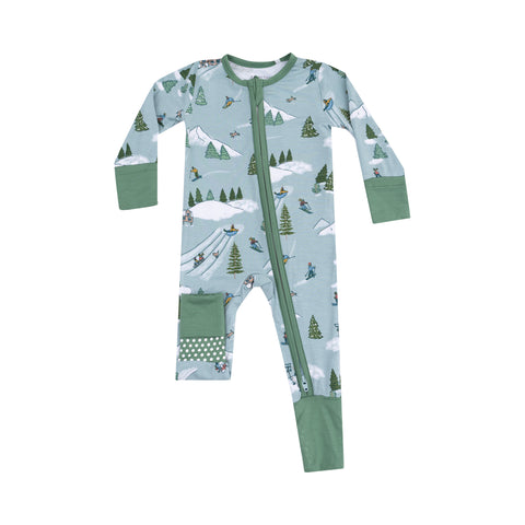 Winter Fun Skiers 2-Way Zipper Romper