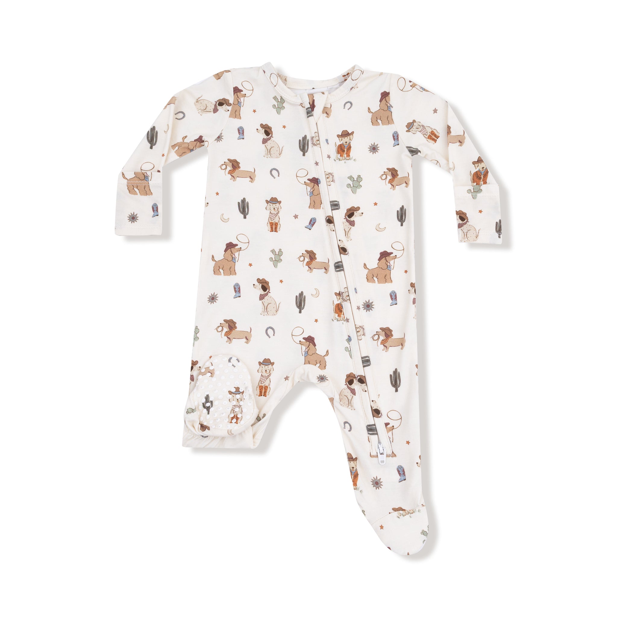 Cowboy Dogs Zipper Footie