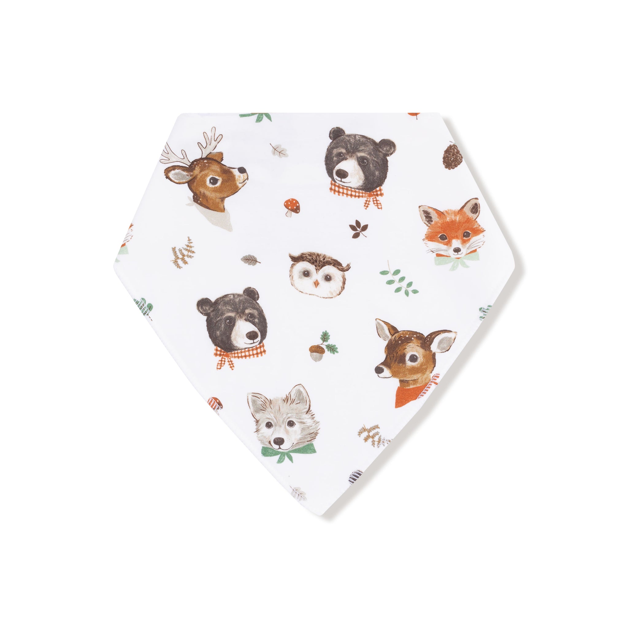 Woodland Animal Faces Bandana Bib
