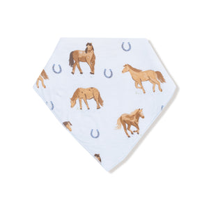 Horses-Blue Bandana Bib