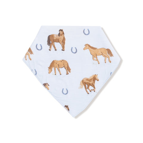 Horses-Blue Bandana Bib