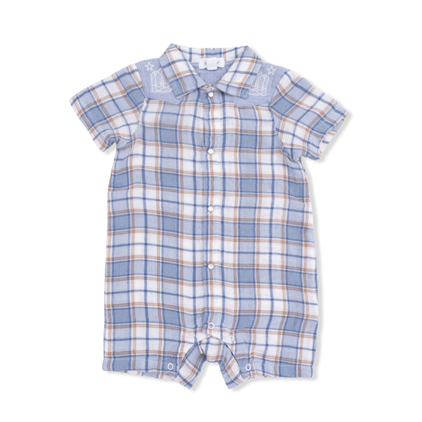 Western Boot Plaid - Western Pearl Snap Shortie