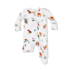 Winter Animal Sports Zipper Footie