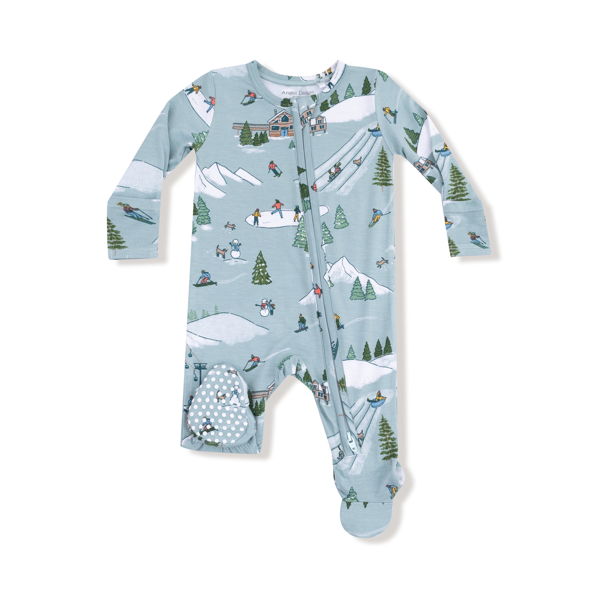 Winter Fun Skiers Zipper Footie