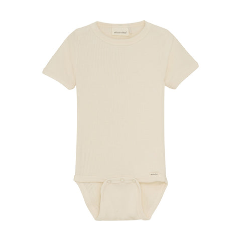 S/S Rib Onesie-Cream