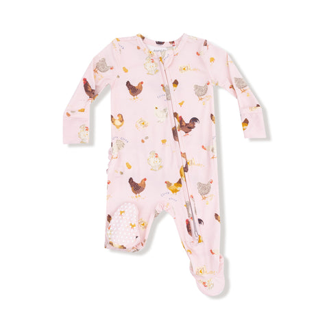 Collector Chickens-Pink Ruffle Zipper Footie