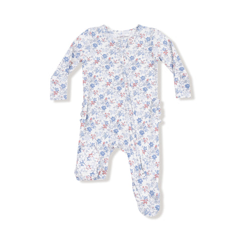 Country Girl Floral - Zipper Ruffle Footie