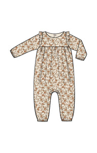 Ruffle Sleeve Romper- Prairie Calico