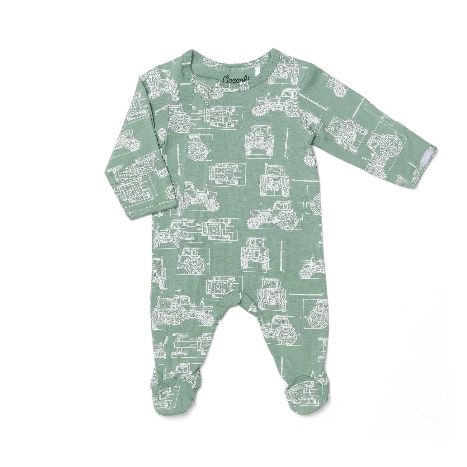 Modal Zip Footie-Tractors On Lily Pad