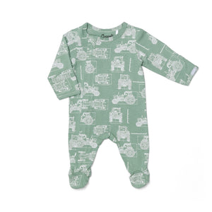 Modal Zip Footie-Tractors On Lily Pad