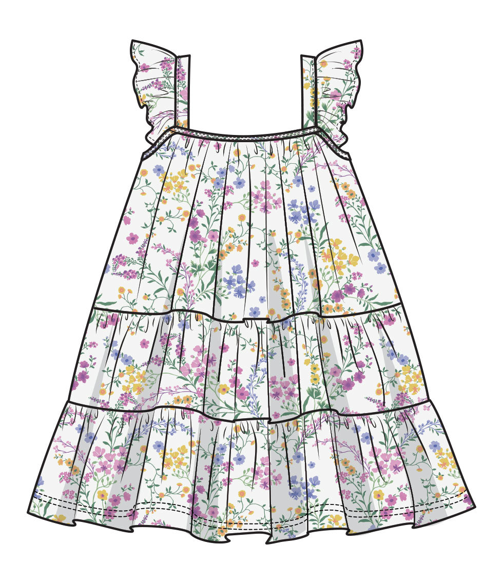 Cottage Climbing Floral Twirly Dress