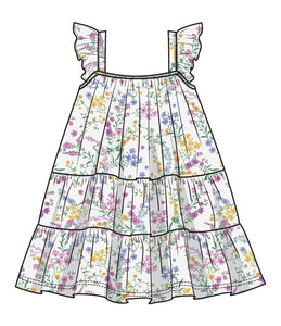 Cottage Climbing Floral Twirly Dress