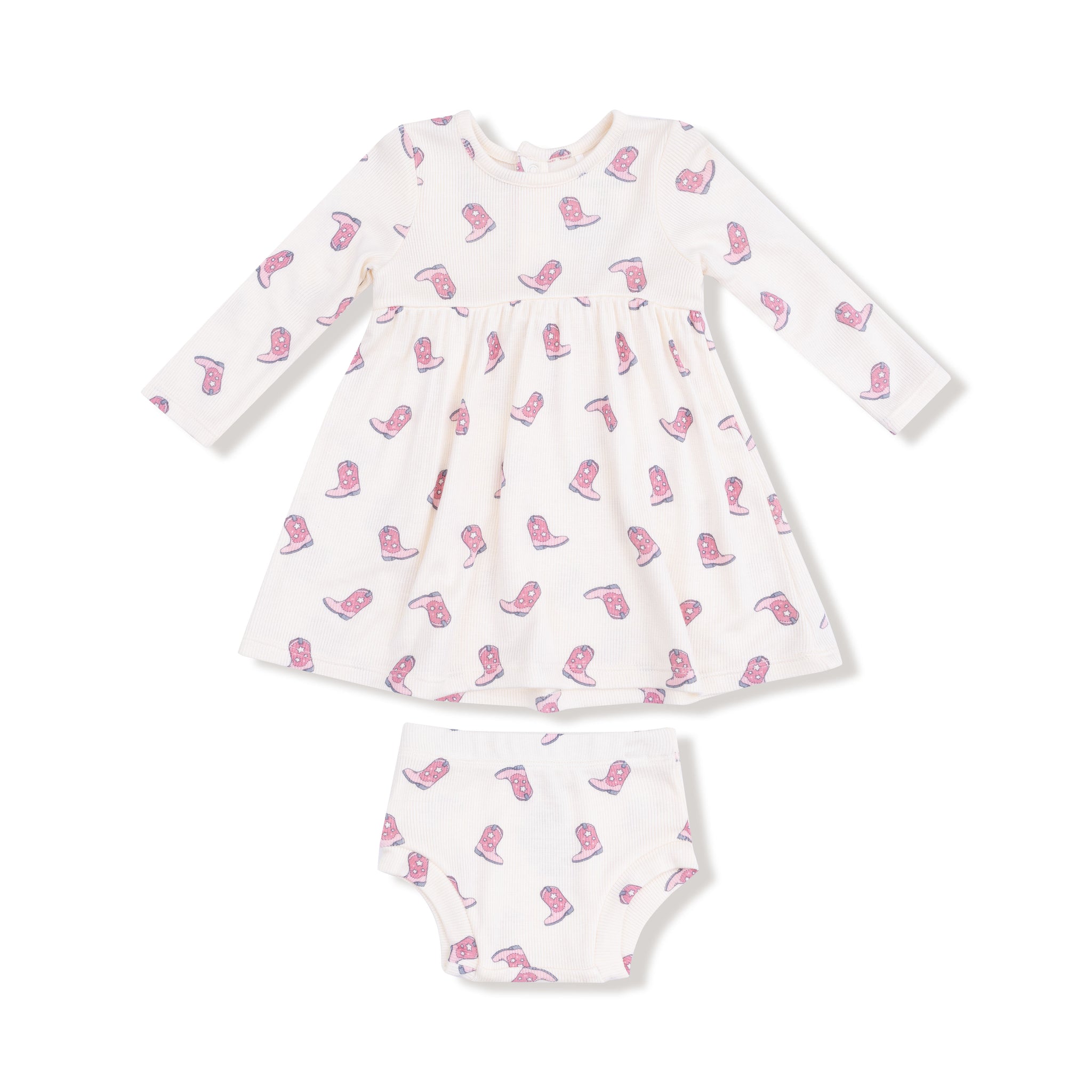 Petite Cowgirl Boots - Simple Dress And Bloomer