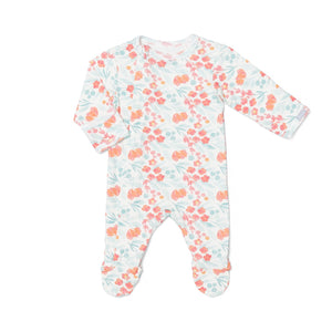 Modal Zip Footie-Multi Floral On Cream