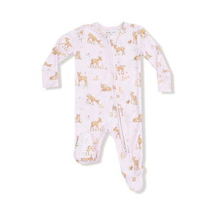 Little Fawn - Zipper Ruffle Footie