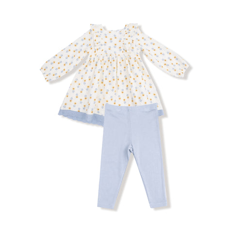Western Sunflower - Dress with RIbbed Legging