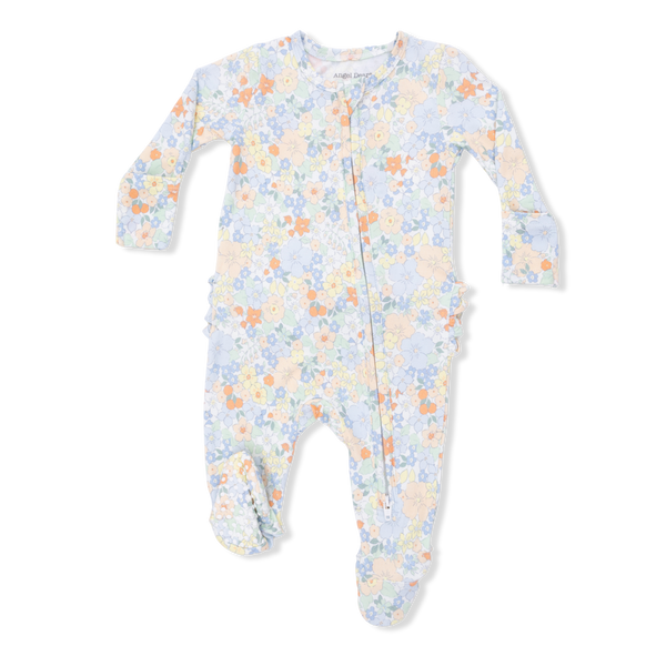 Georgia Floral - 2 Way Ruffle Back Zipper Footie