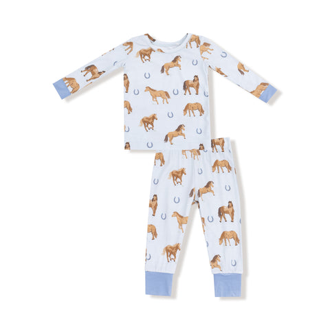 Horses-Blue - L/s Loungewear Set