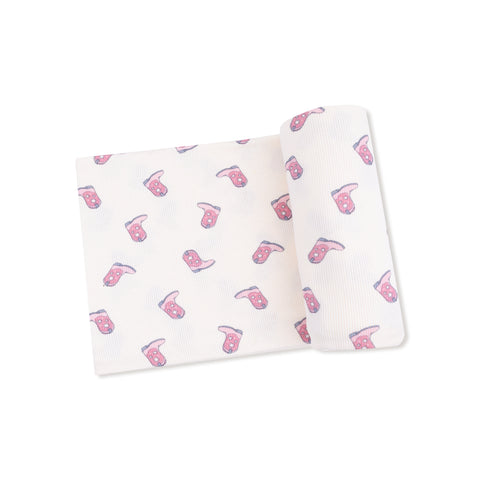 Petite Cowgirl Boots Bamboo Swaddle Blanket