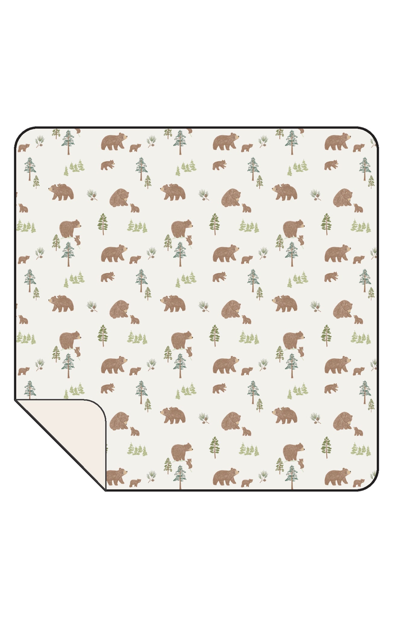 Sweet Brown Bears Bamboo Swaddle Blanket